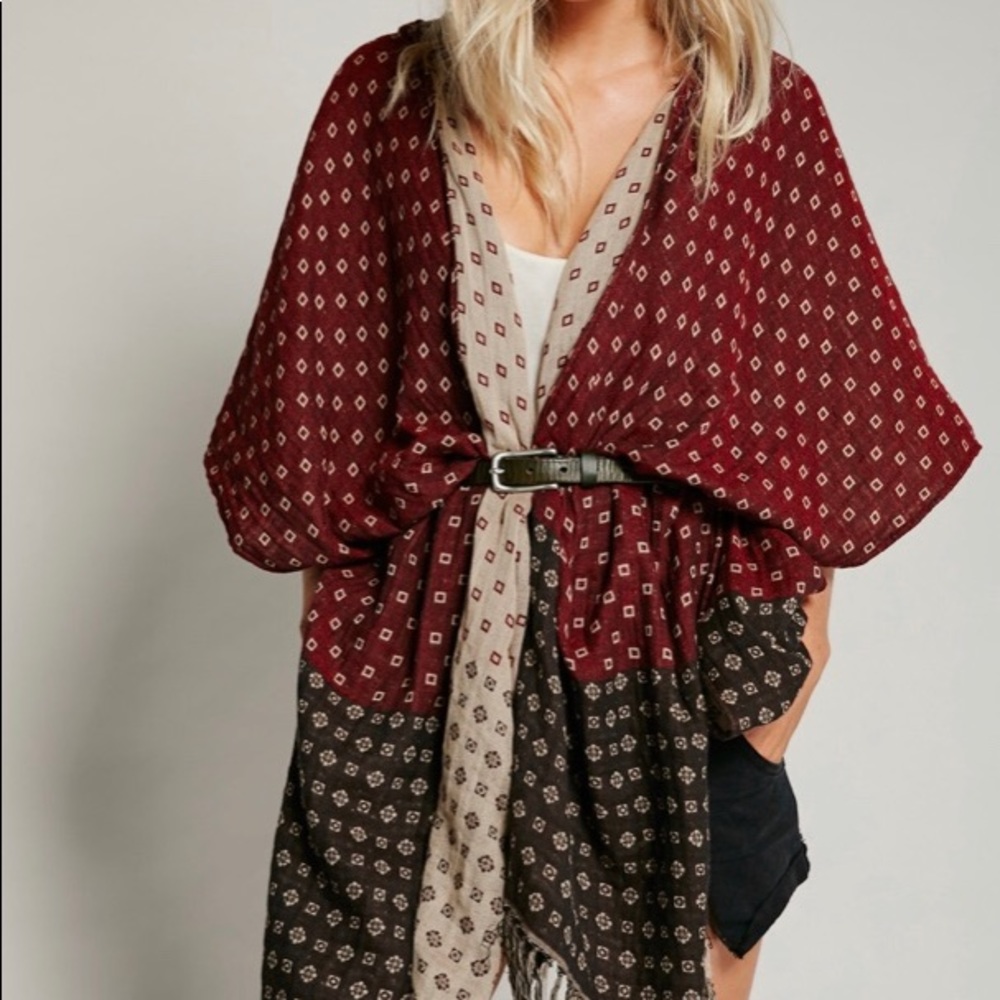 Free People Time After Time Hooded Kimono